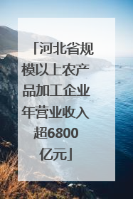 河北省规模以上农产品加工企业年营业收入超6800亿元