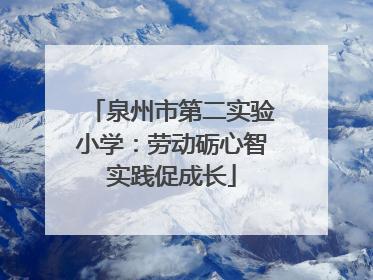 泉州市第二实验小学：劳动砺心智实践促成长