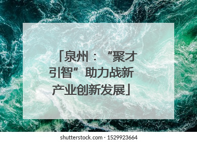 泉州：“聚才引智”助力战新产业创新发展