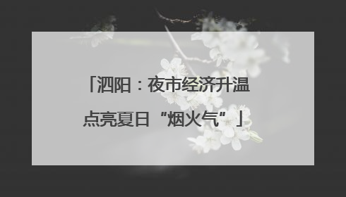 泗阳：夜市经济升温 点亮夏日“烟火气”