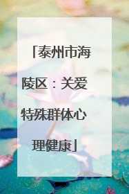 泰州市海陵区：关爱特殊群体心理健康