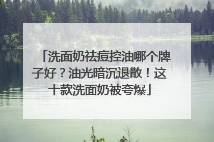 洗面奶祛痘控油哪个牌子好？油光暗沉退散！这十款洗面奶被夸爆