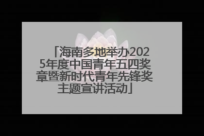 海南多地举办2025年度中国青年五四奖章暨新时代青年先锋奖主题宣讲活动