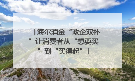 海尔消金“政企双补”让消费者从“想要买”到“买得起”