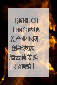浙报关注丨丽台两地姜产业抱团创新发展 缙云黄姜跨界俏销
