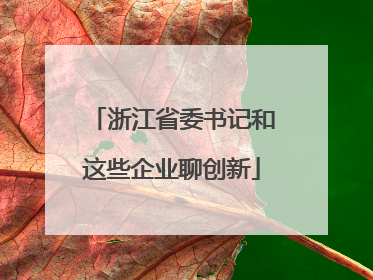 浙江省委书记和这些企业聊创新