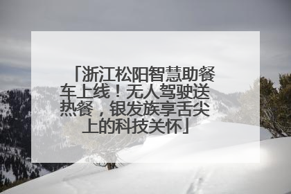 浙江松阳智慧助餐车上线！无人驾驶送热餐，银发族享舌尖上的科技关怀