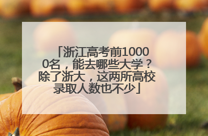 浙江高考前10000名，能去哪些大学？除了浙大，这两所高校录取人数也不少