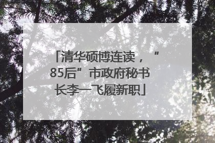 清华硕博连读，“85后”市政府秘书长李一飞履新职
