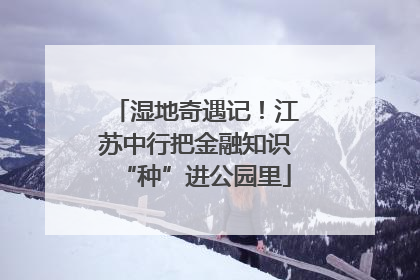 湿地奇遇记！江苏中行把金融知识“种”进公园里