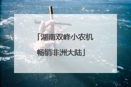 湖南双峰小农机畅销非洲大陆