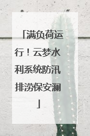 满负荷运行！云梦水利系统防汛排涝保安澜