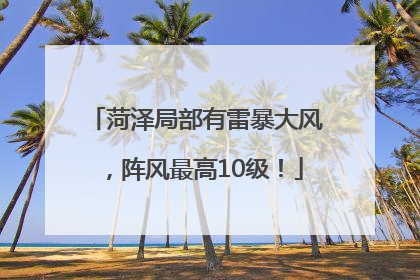 菏泽局部有雷暴大风，阵风最高10级！