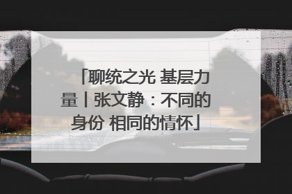 聊统之光 基层力量丨张文静：不同的身份 相同的情怀