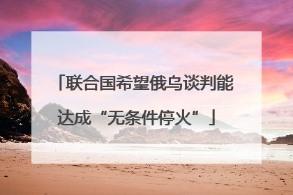 联合国希望俄乌谈判能达成“无条件停火”