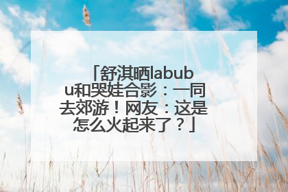舒淇晒labubu和哭娃合影：一同去郊游！网友：这是怎么火起来了？