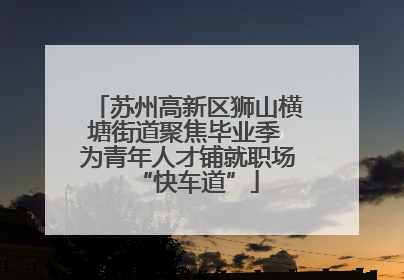 苏州高新区狮山横塘街道聚焦毕业季 为青年人才铺就职场“快车道”