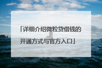 详细介绍微粒贷借钱的开通方式与官方入口