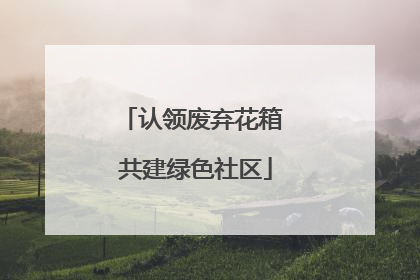 认领废弃花箱 共建绿色社区