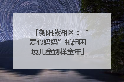 衡阳蒸湘区：“爱心妈妈”托起困境儿童别样童年