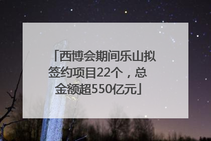 西博会期间乐山拟签约项目22个，总金额超550亿元