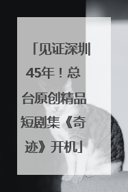 见证深圳45年！总台原创精品短剧集《奇迹》开机