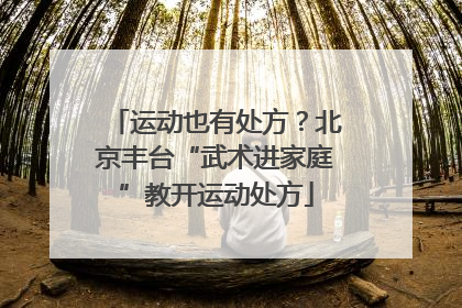 运动也有处方？北京丰台“武术进家庭”教开运动处方