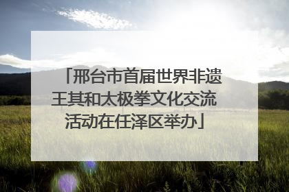 邢台市首届世界非遗王其和太极拳文化交流活动在任泽区举办