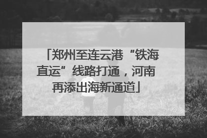 郑州至连云港“铁海直运”线路打通，河南再添出海新通道