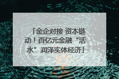 金企对接 资本链动！百亿元金融“活水”润泽实体经济