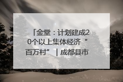 金堂：计划建成20个以上集体经济“百万村”｜成都县市新城高质量发展