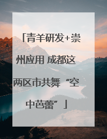 青羊研发+崇州应用 成都这两区市共舞“空中芭蕾”