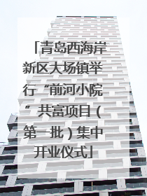 青岛西海岸新区大场镇举行“前河小院”共富项目（第一批）集中开业仪式