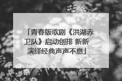 青春版歌剧《洪湖赤卫队》启动创排 新新演绎经典声声不息