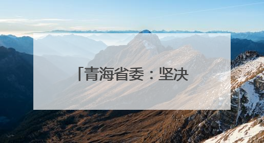 青海省委：坚决拥护党中央决定