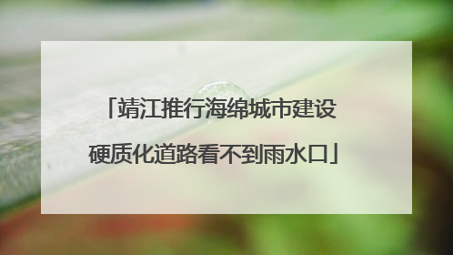 靖江推行海绵城市建设 硬质化道路看不到雨水口