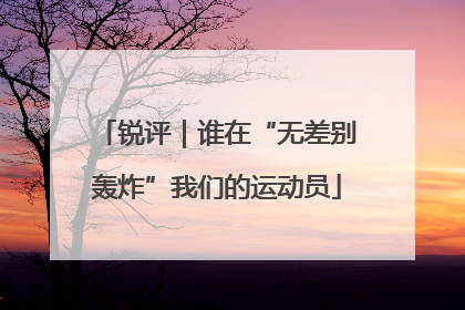 锐评｜谁在“无差别轰炸”我们的运动员