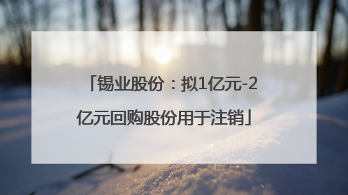 锡业股份：拟1亿元-2亿元回购股份用于注销