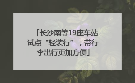 长沙南等19座车站试点“轻装行”，带行李出行更加方便