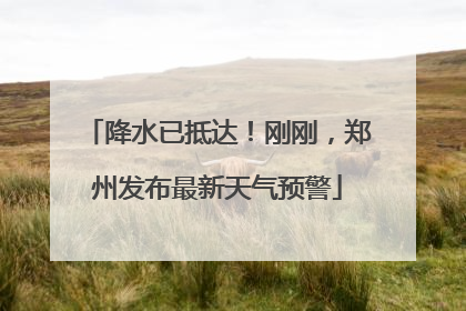 降水已抵达！刚刚，郑州发布最新天气预警