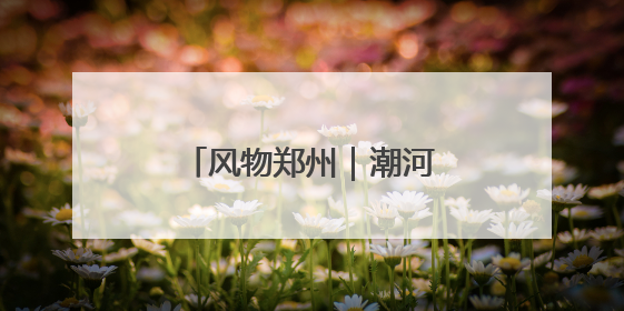 风物郑州｜潮河：天然去雕饰，“潮”平两岸阔