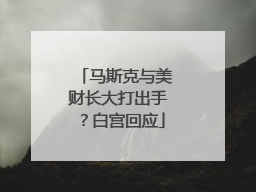 马斯克与美财长大打出手？白宫回应