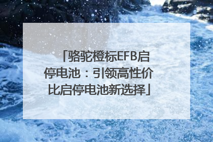 骆驼橙标EFB启停电池：引领高性价比启停电池新选择