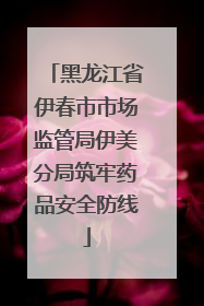 黑龙江省伊春市市场监管局伊美分局筑牢药品安全防线