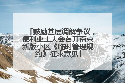 鼓励基层调解争议，便利业主大会召开南京新版小区《临时管理规约》征求意见