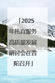 2025年托育服务高质量发展研讨会在普陀召开