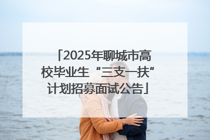2025年聊城市高校毕业生“三支一扶”计划招募面试公告