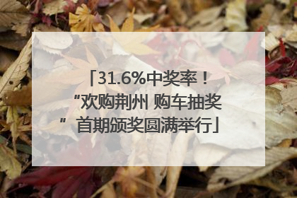 31.6%中奖率！“欢购荆州 购车抽奖”首期颁奖圆满举行