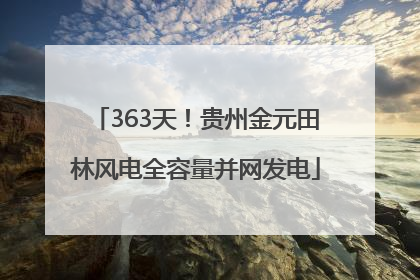 363天！贵州金元田林风电全容量并网发电