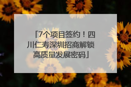 7个项目签约！四川仁寿深圳招商解锁高质量发展密码